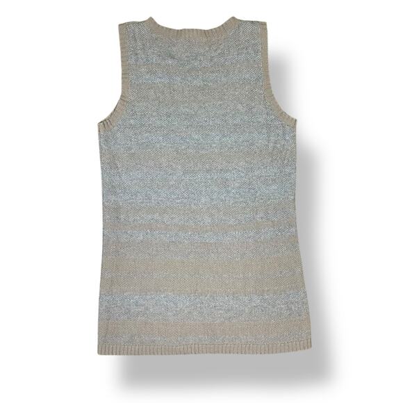 Lafayette 148 New York Striped Wool Tank Top Womens Size M Brown Gray - Picture 4 of 6
